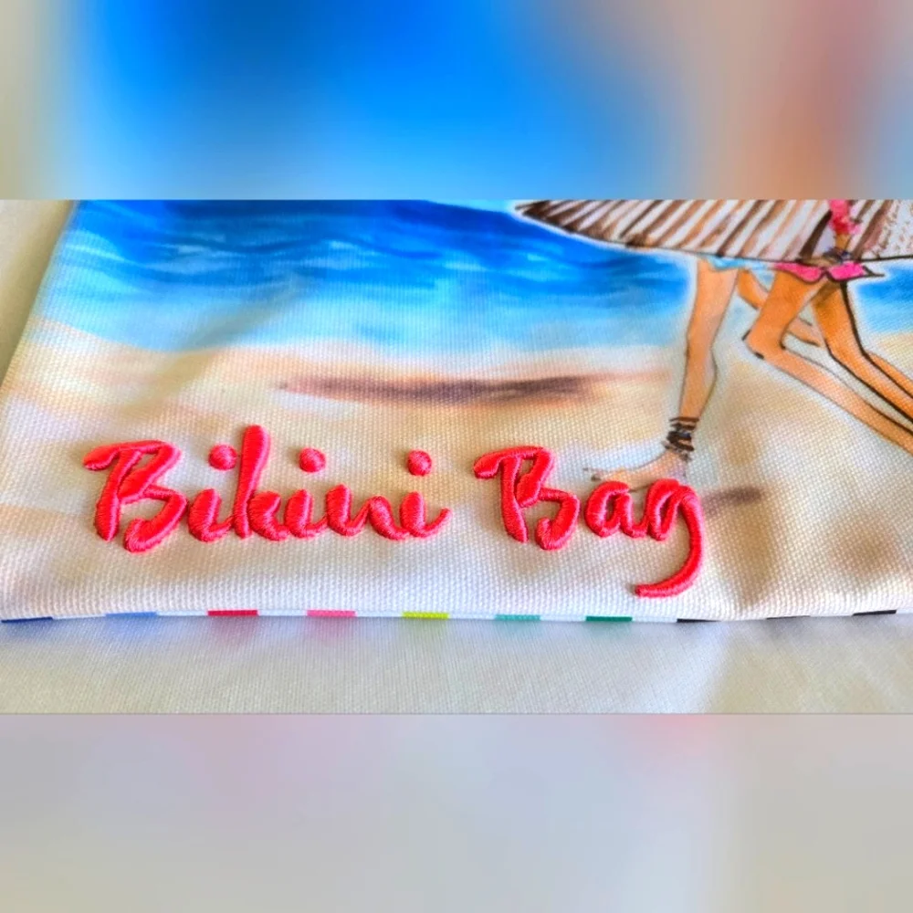 Henri Bendel Large Bikini Bag Vacation Girl Travel Storage Pouch - Picture 2 of 9